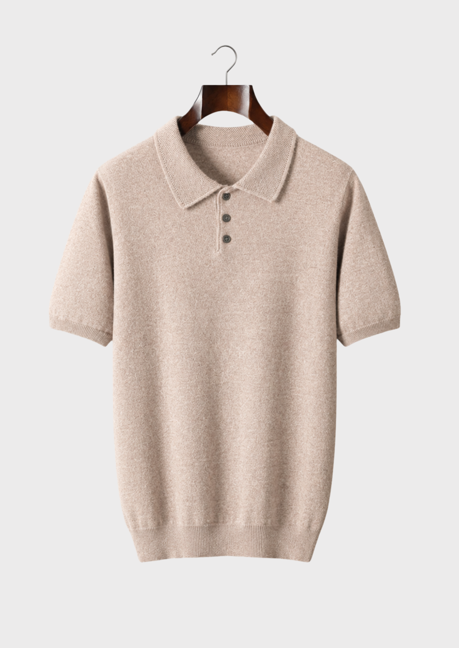 Men’s Knit Polo Shirt with Three-Button Placket