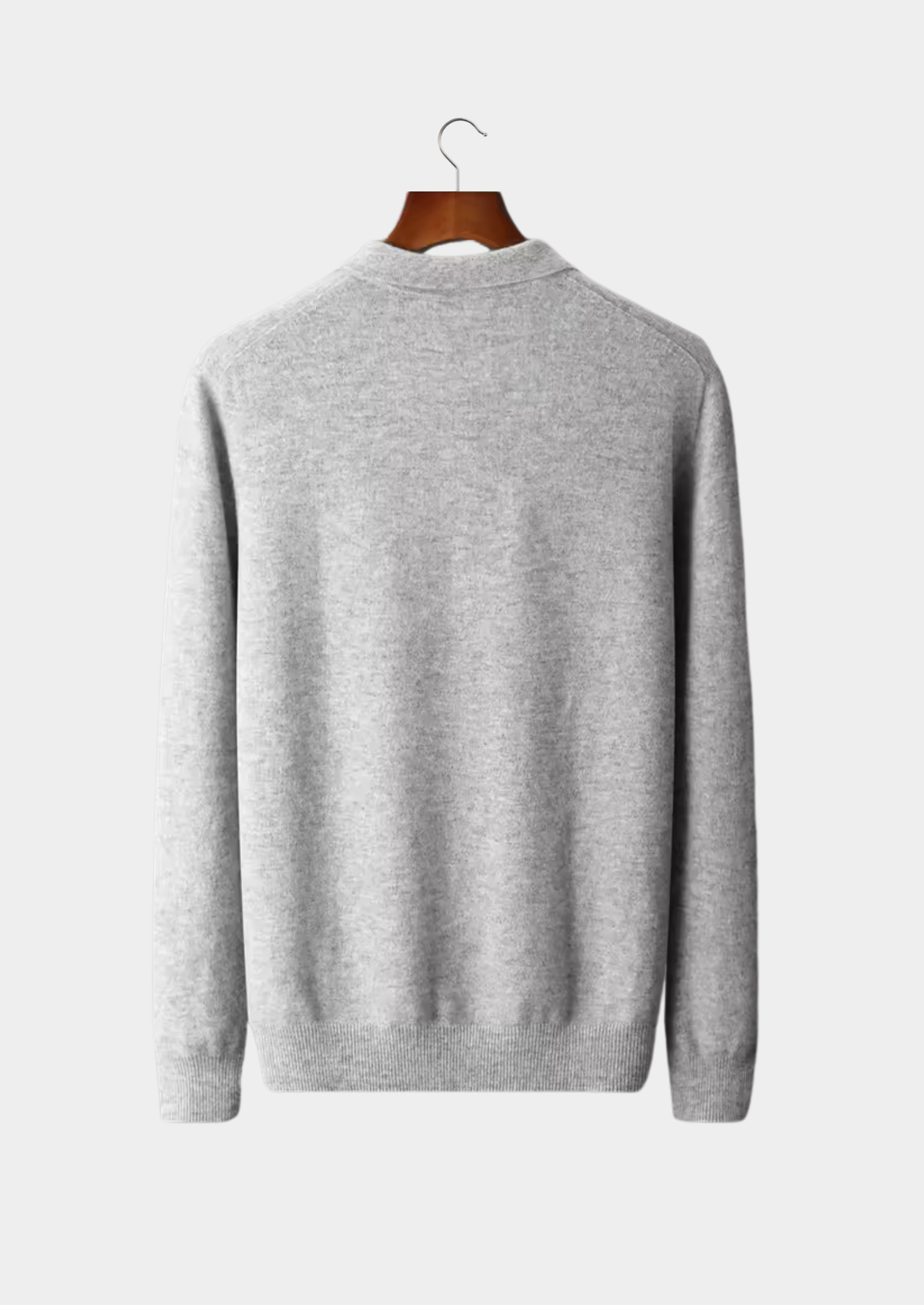 Men’s Long-Sleeve Polo Sweater with Button Placket