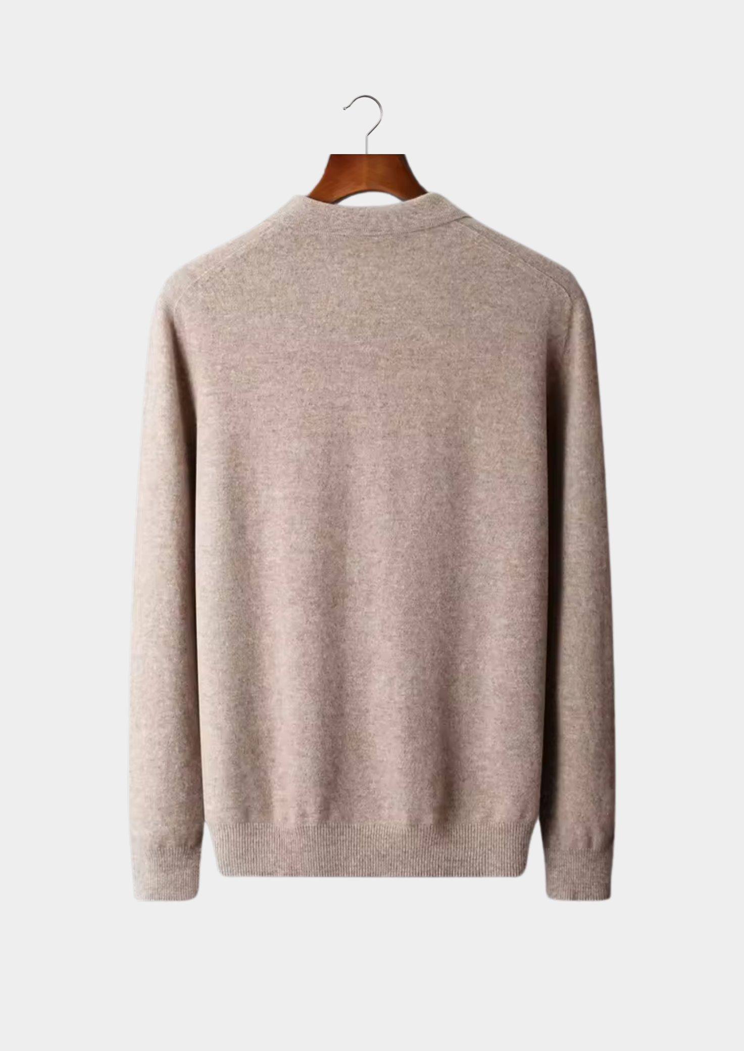 Men’s Long-Sleeve Polo Sweater with Button Placket