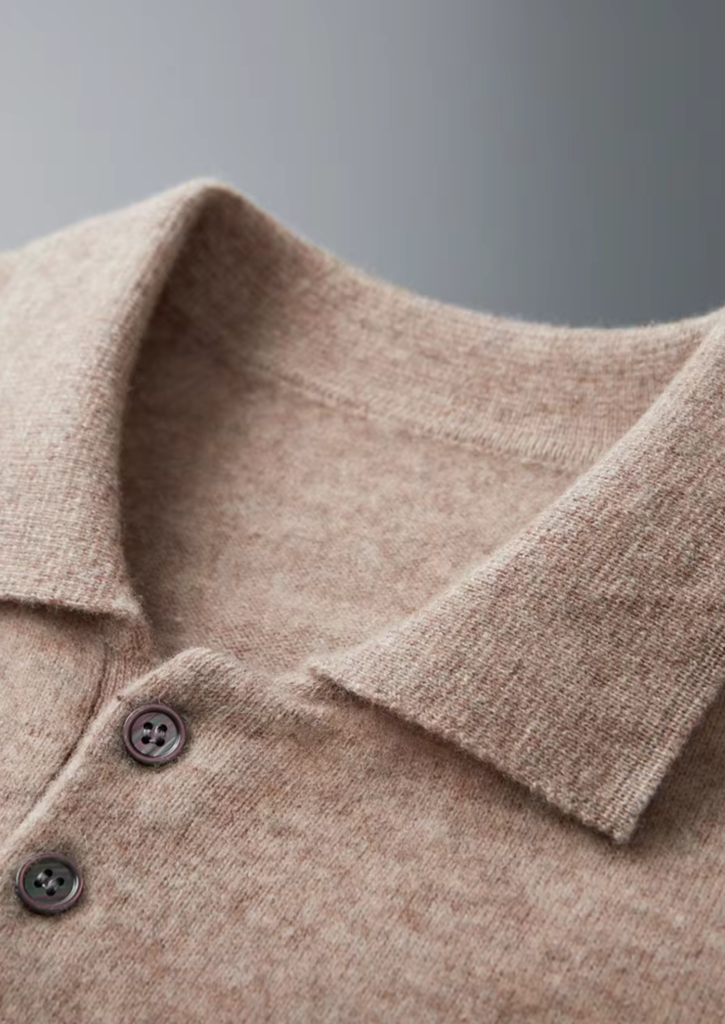 Men’s Long-Sleeve Polo Sweater with Button Placket