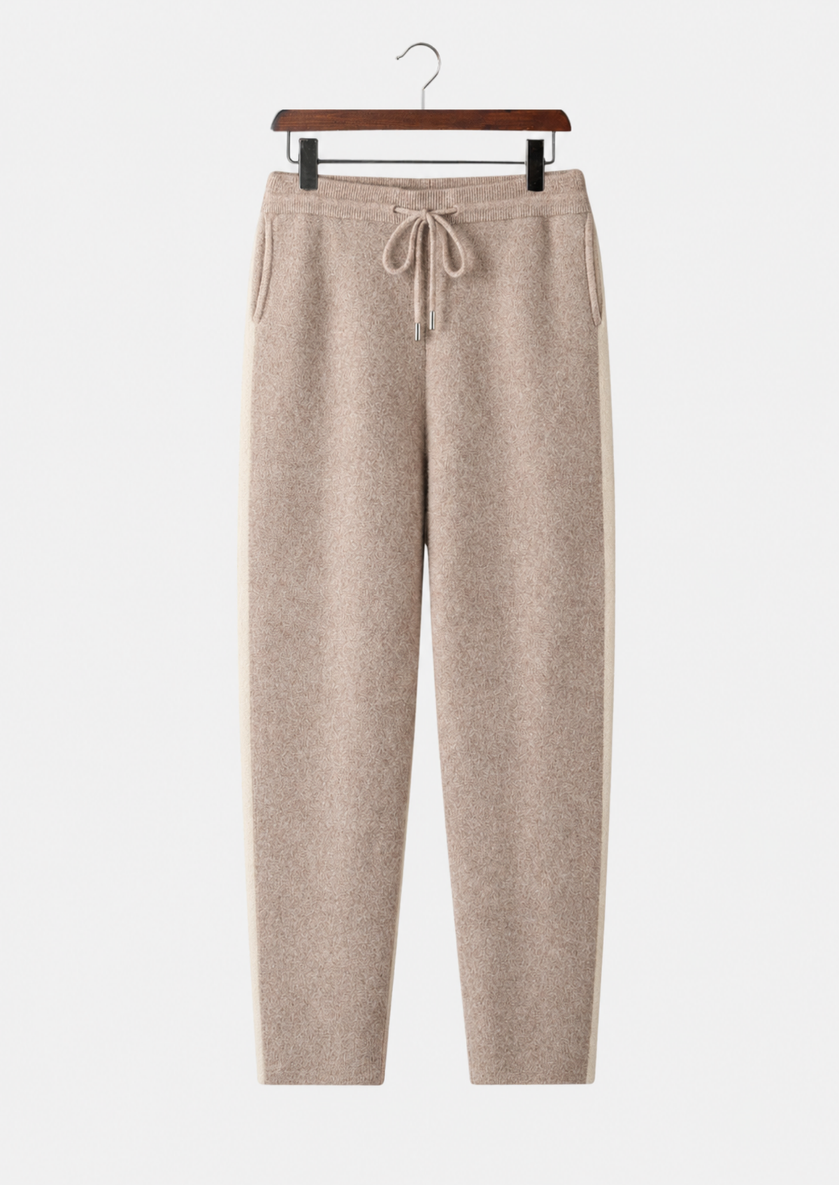 Men's Merino Wool Striped Knit Drawstring Trousers