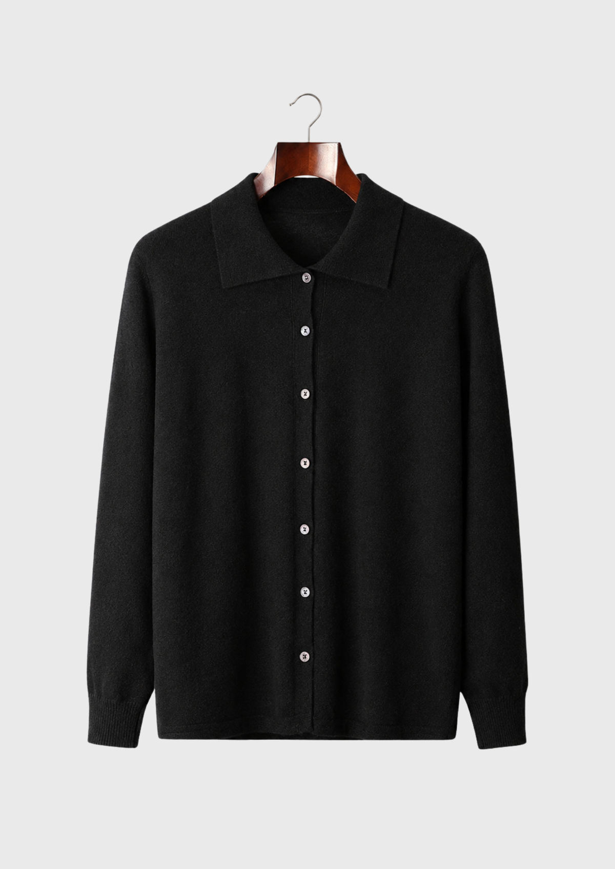 Men’s Merino Wool Polo Collar Button-Front Cardigan