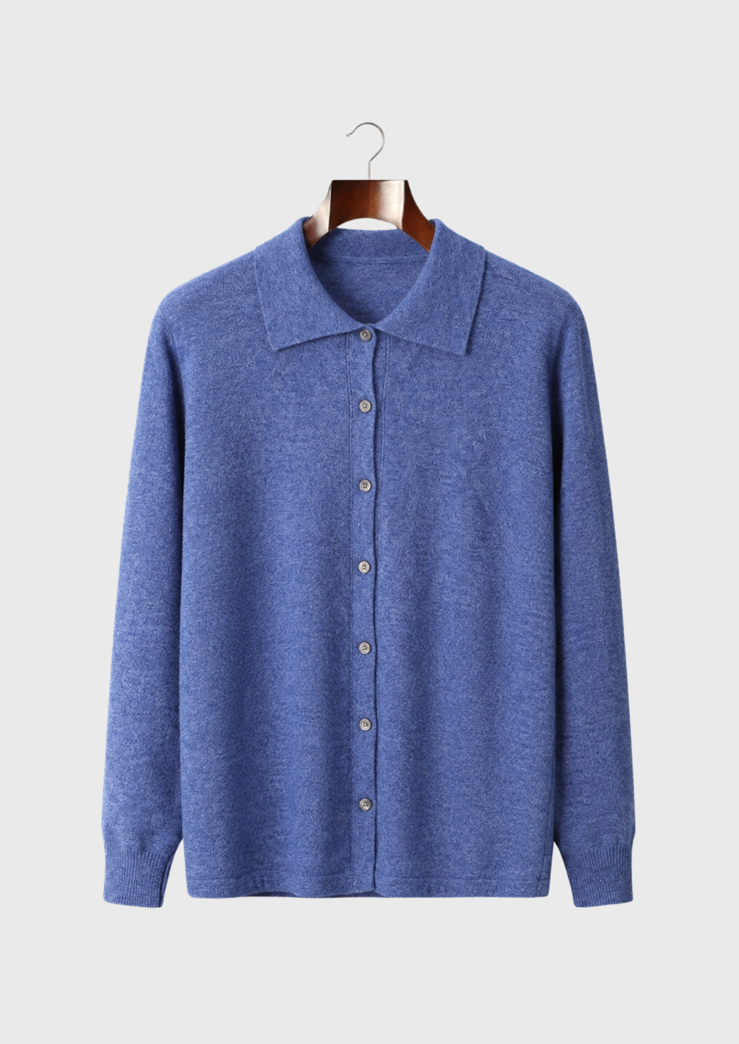 Men’s Merino Wool Polo Collar Button-Front Cardigan