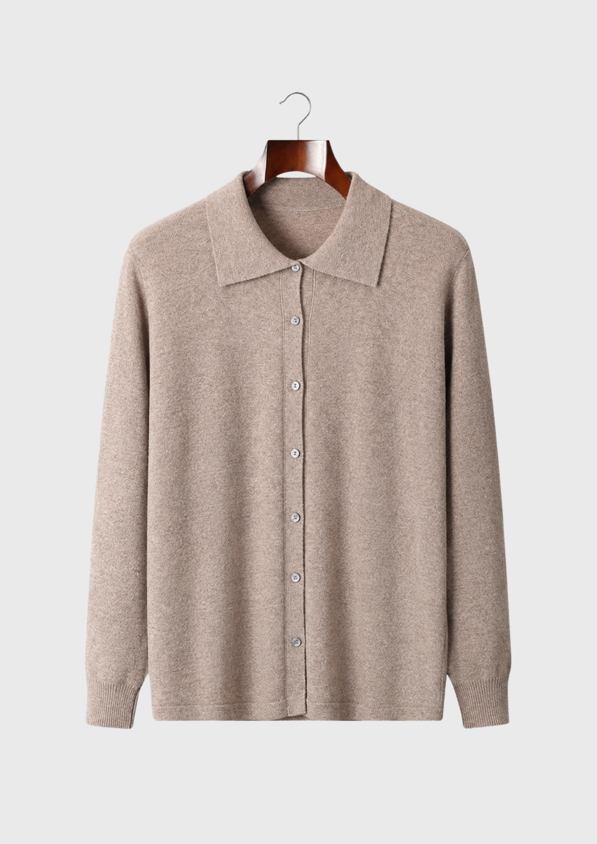 Men’s Merino Wool Polo Collar Button-Front Cardigan