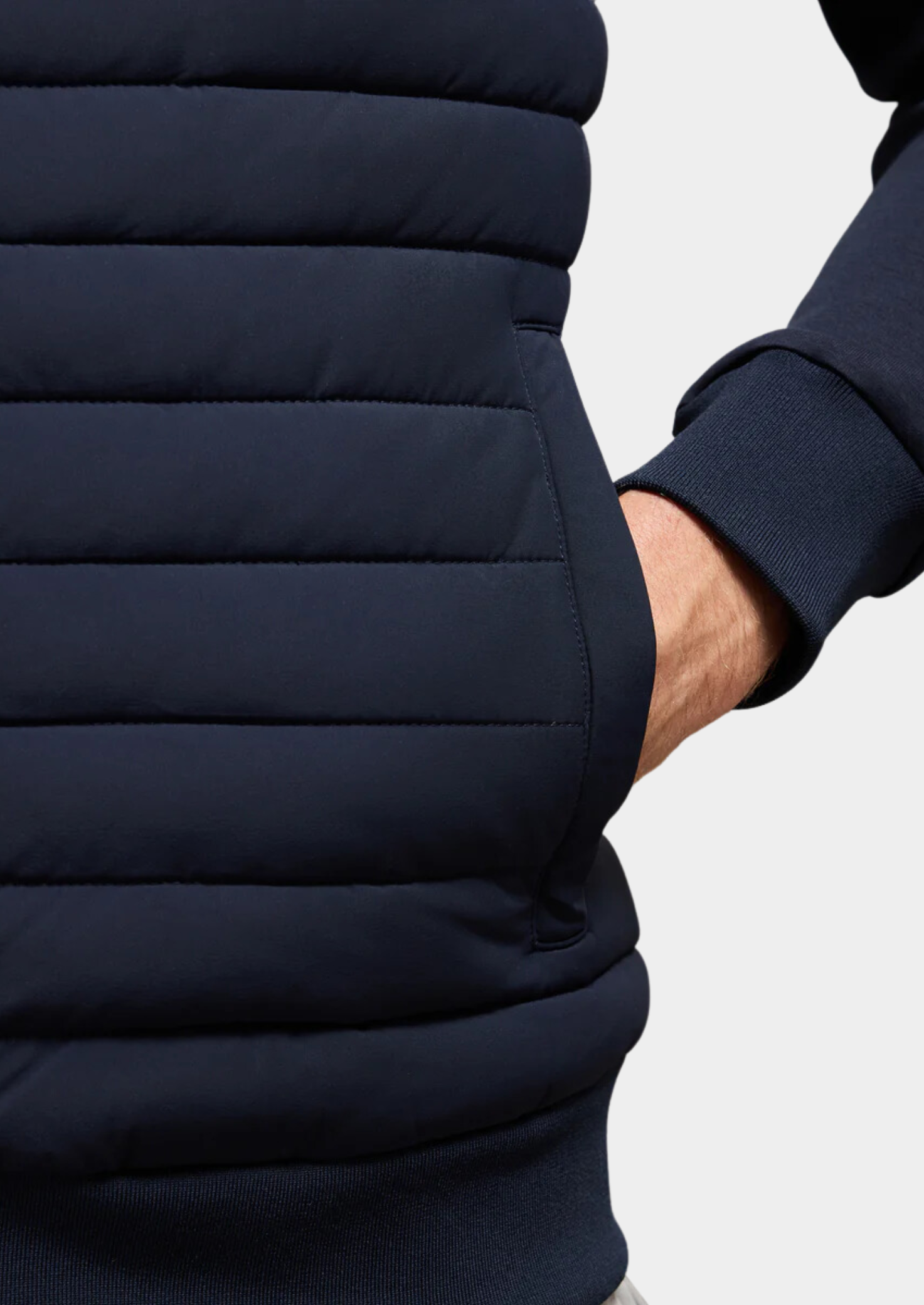 Men’s Quilted Zip Front Jacket with Side Pockets