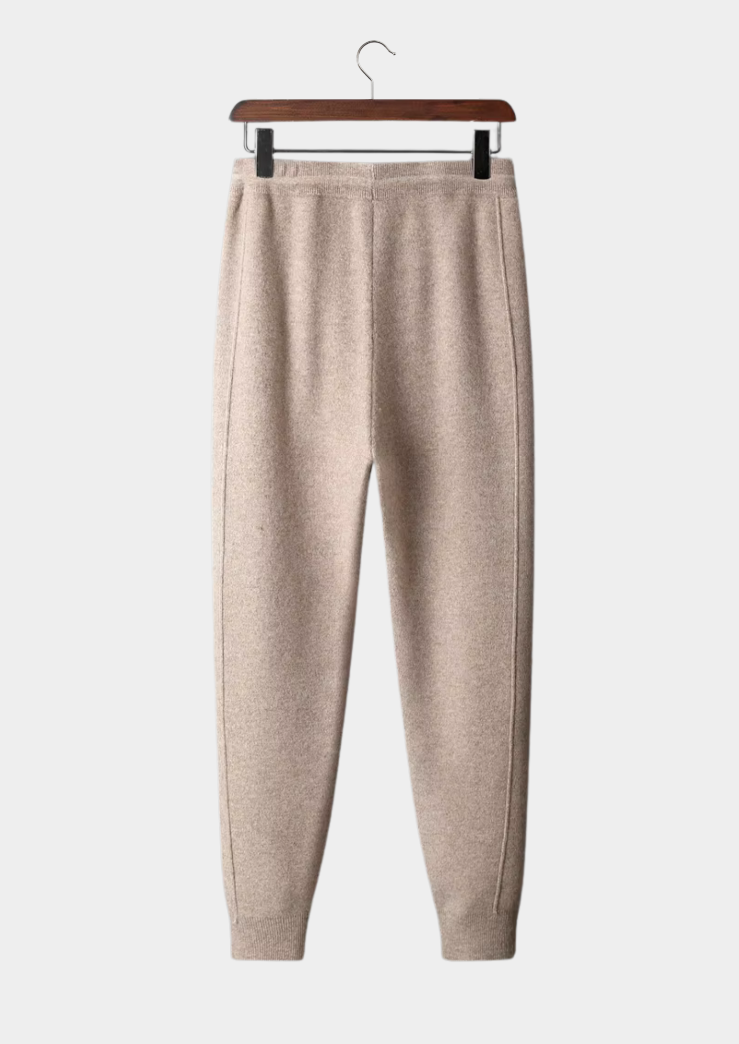 Men’s Ribbed-Waist Jogger Pants with Ankle Cuffs