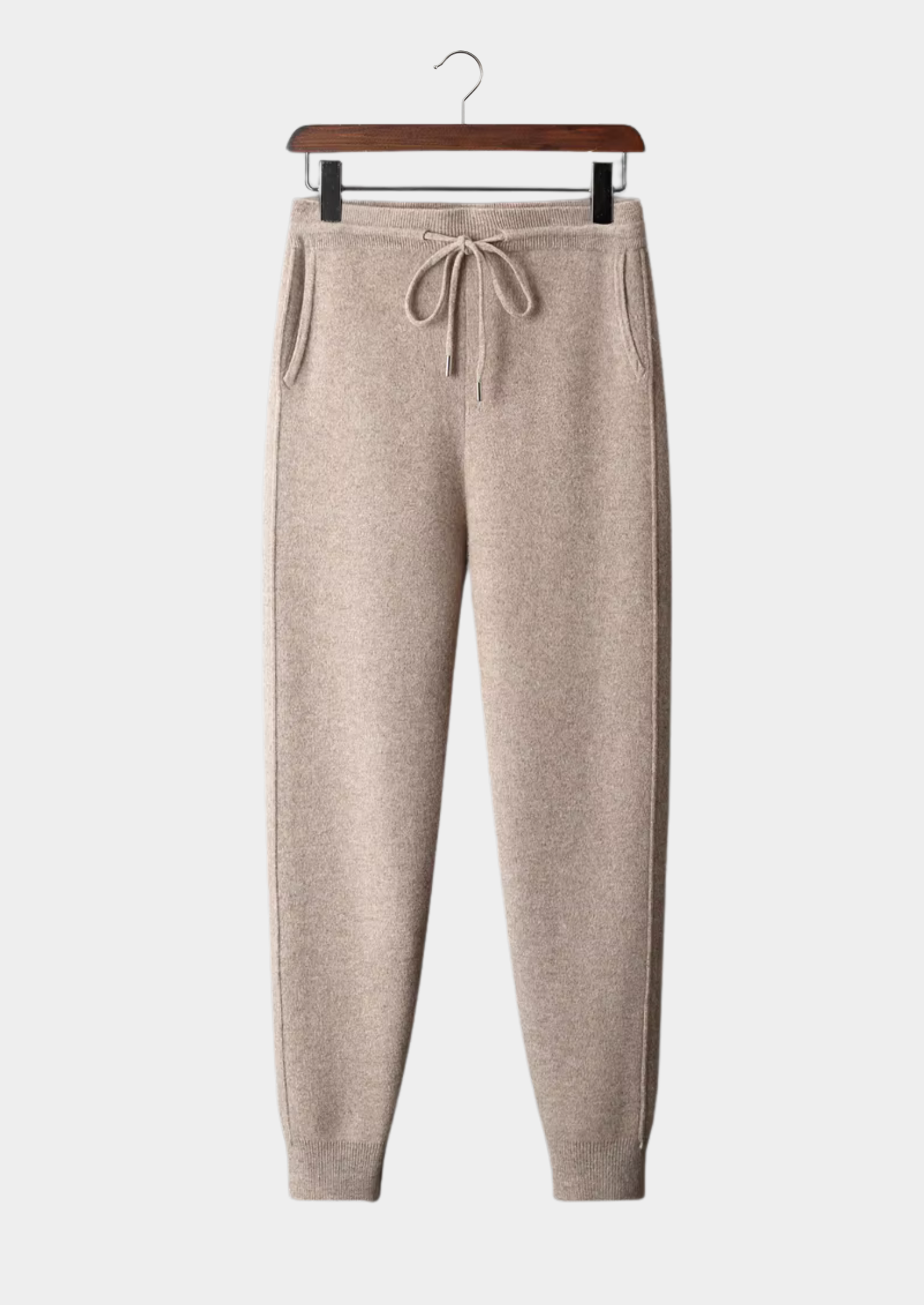 Men’s Ribbed-Waist Jogger Pants with Ankle Cuffs