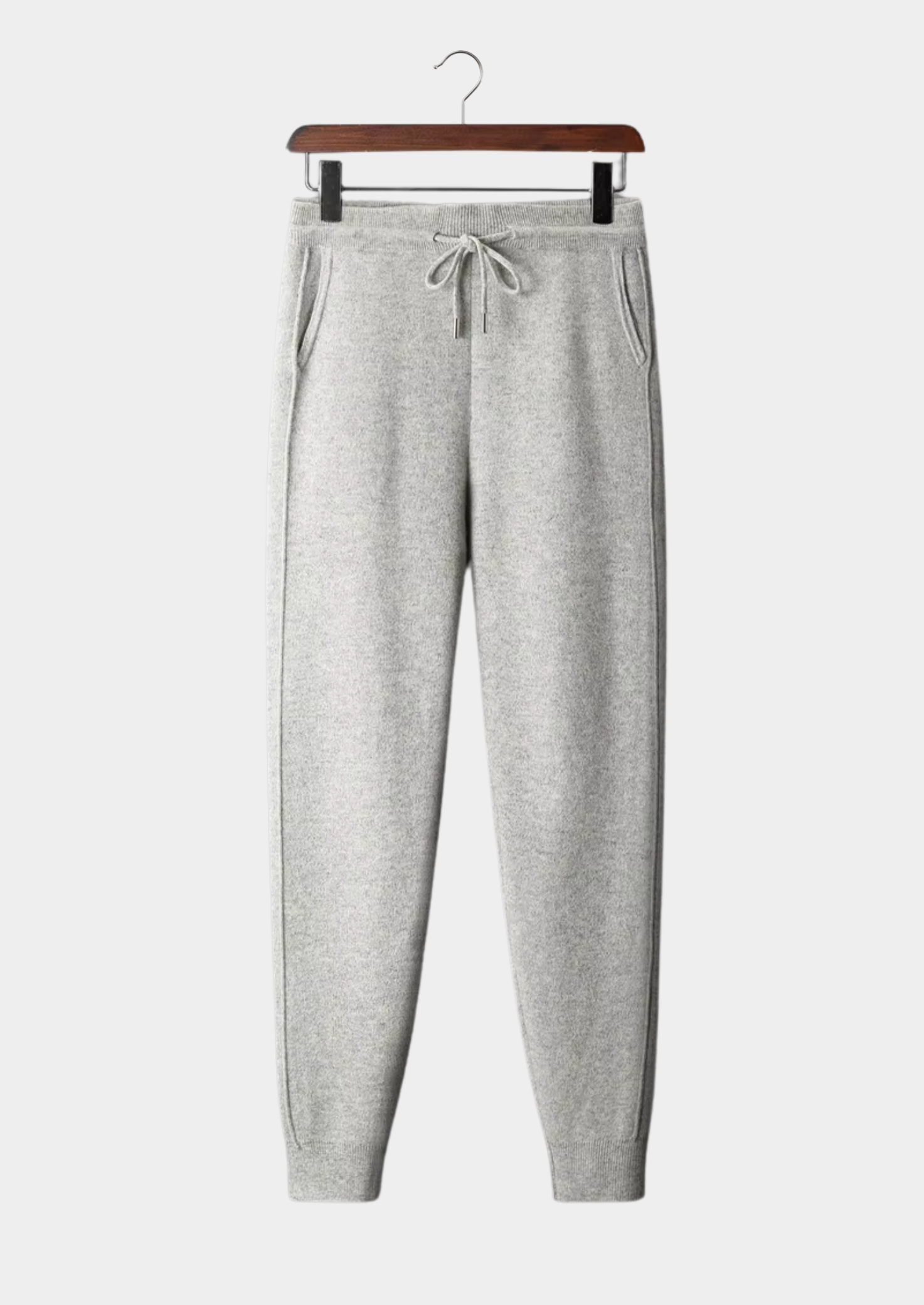 Men’s Ribbed-Waist Jogger Pants with Ankle Cuffs
