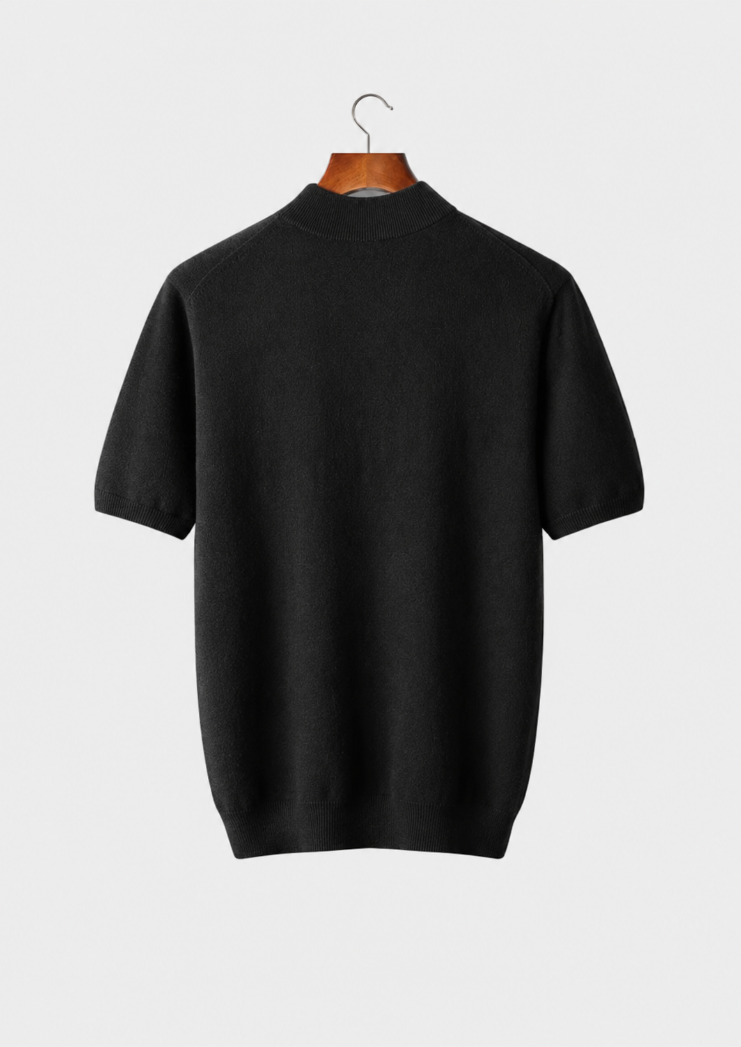 Men’s Short-Sleeve Knit Shirt with Mock Neck
