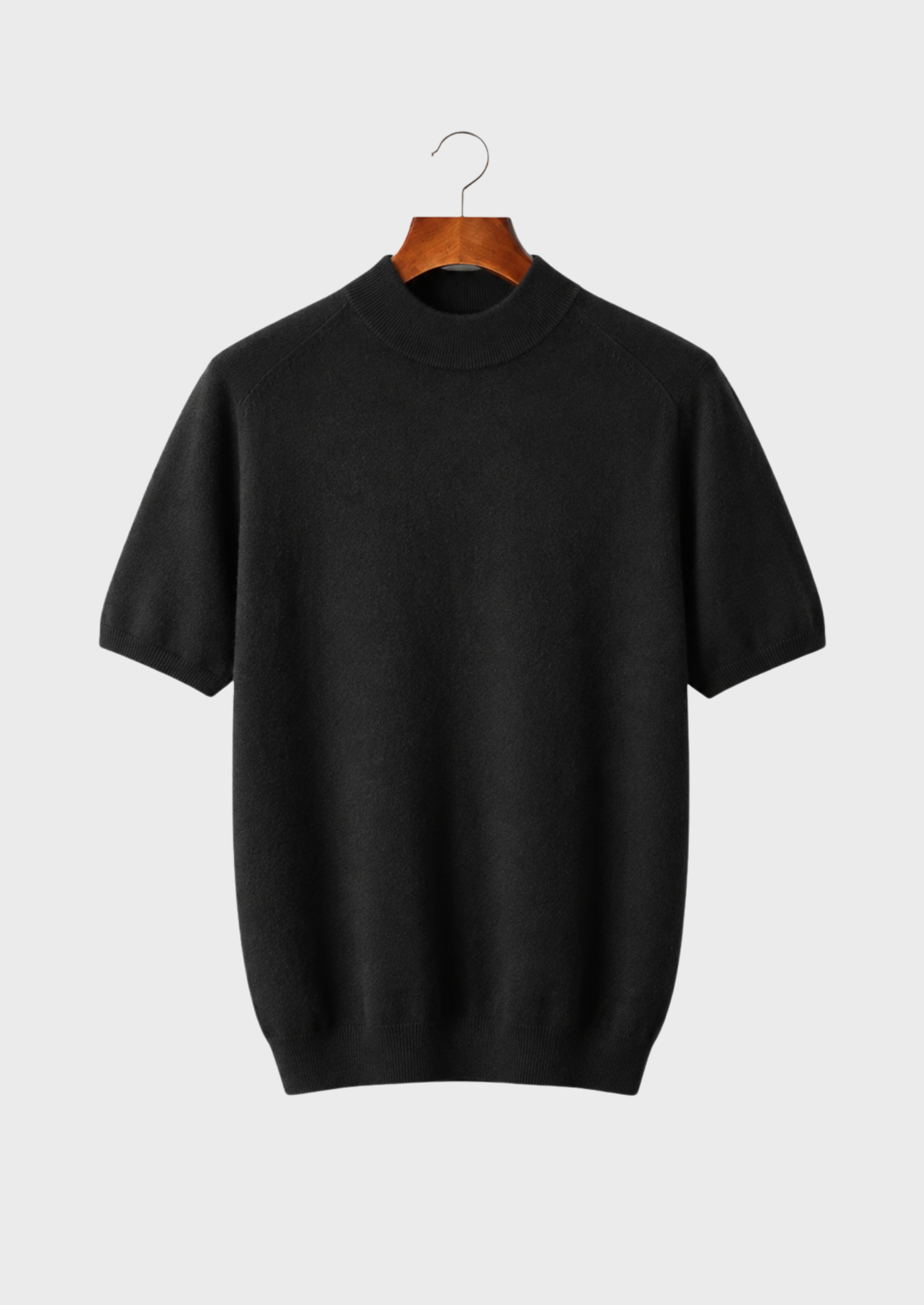 Men’s Short-Sleeve Knit Shirt with Mock Neck