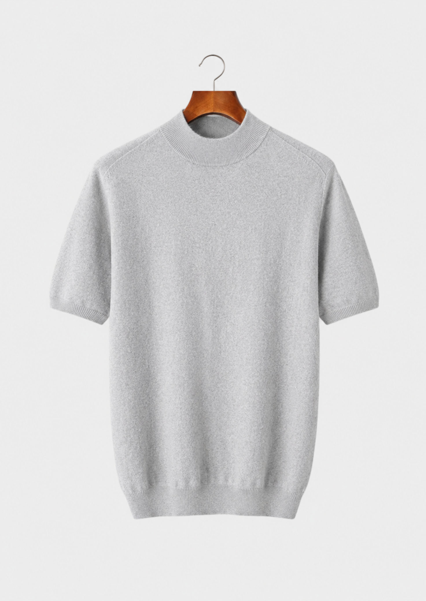 Men’s Short-Sleeve Knit Shirt with Mock Neck
