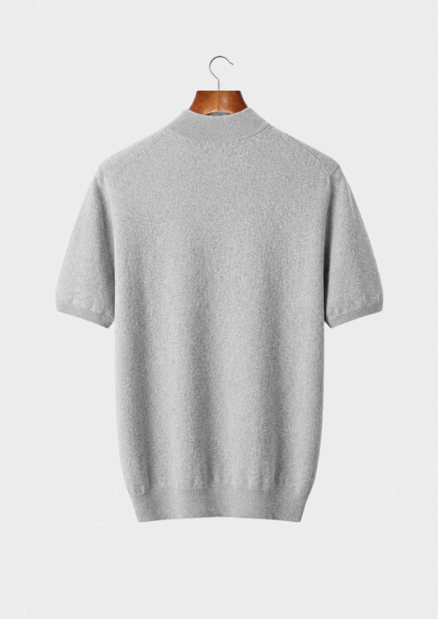 Men’s Short-Sleeve Knit Shirt with Mock Neck