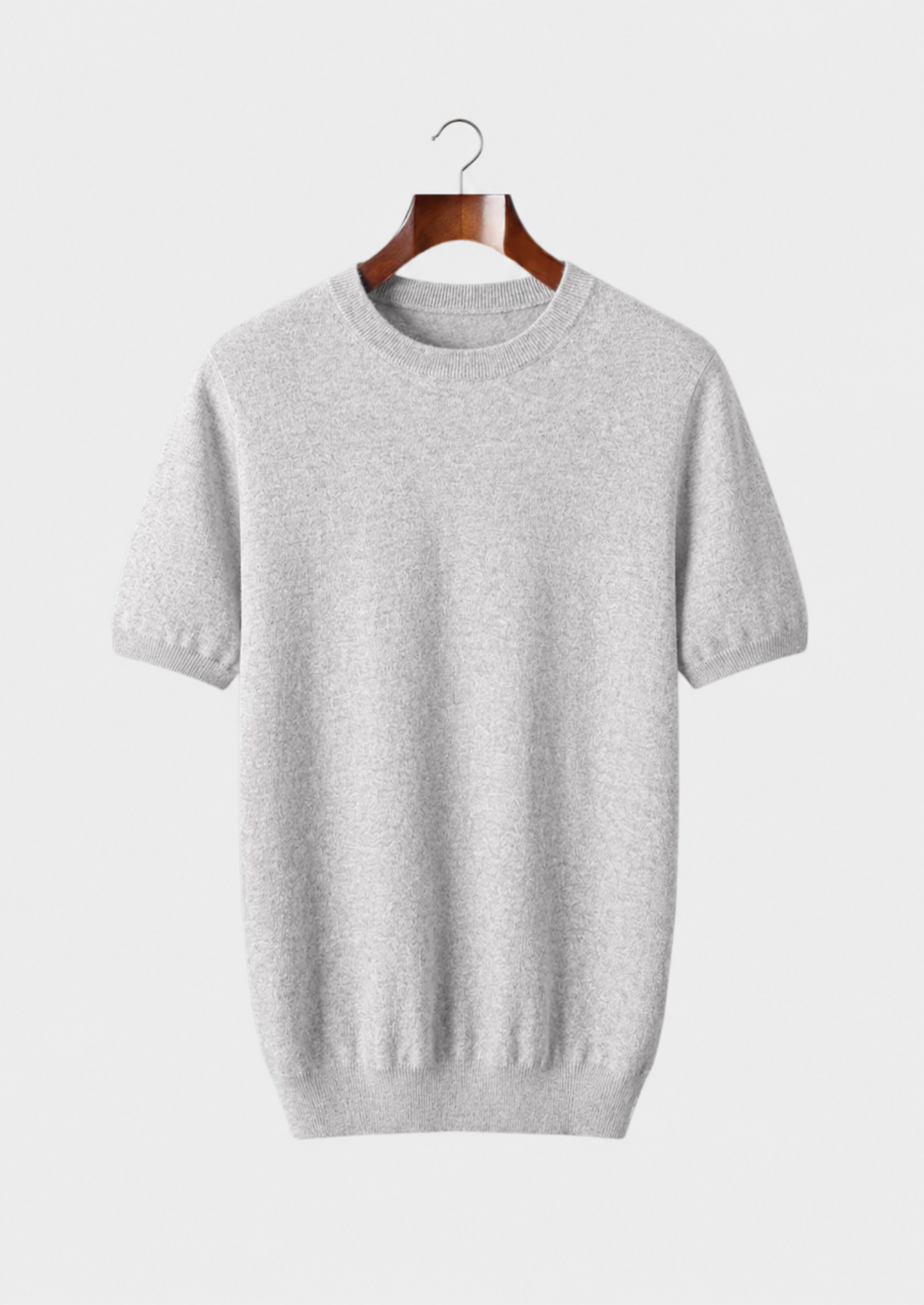 Men’s Short-Sleeve Knit Shirt with Ribbed Crewneck