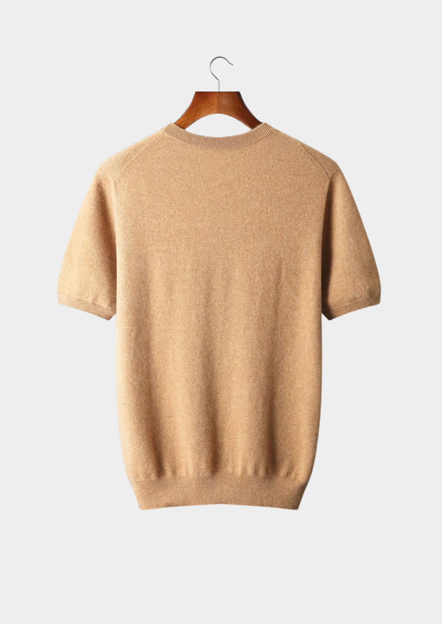 Men’s Short-Sleeve Knit Shirt with Ribbed Crewneck