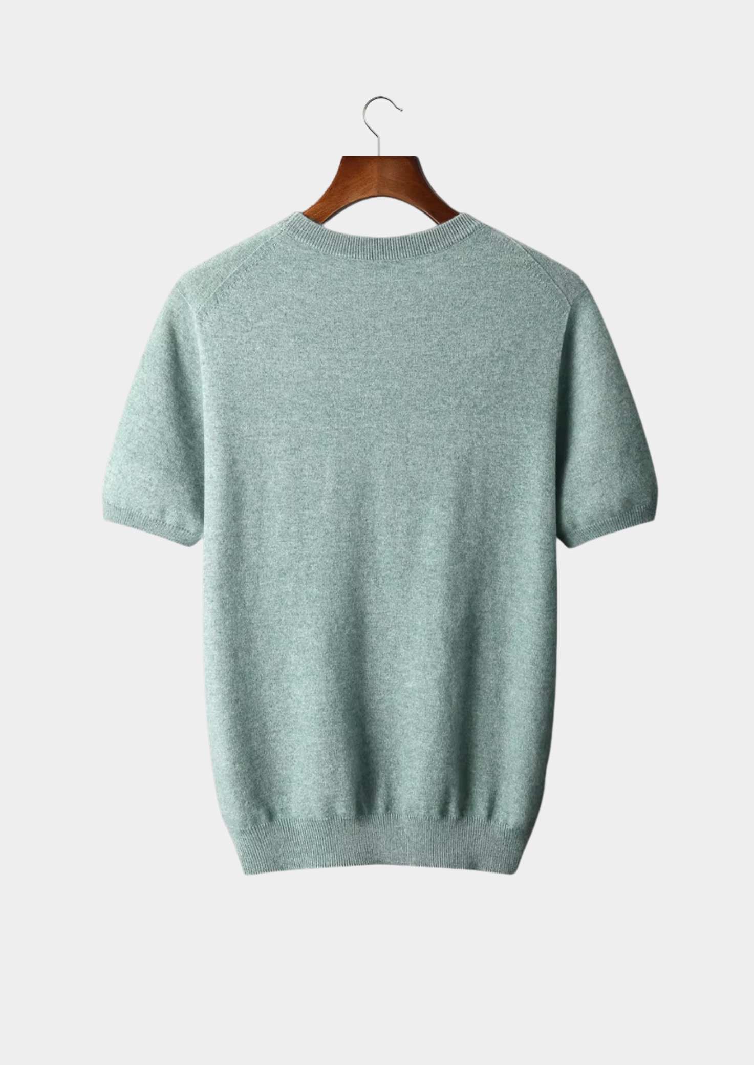 Men’s Short-Sleeve Knit Shirt with Ribbed Crewneck