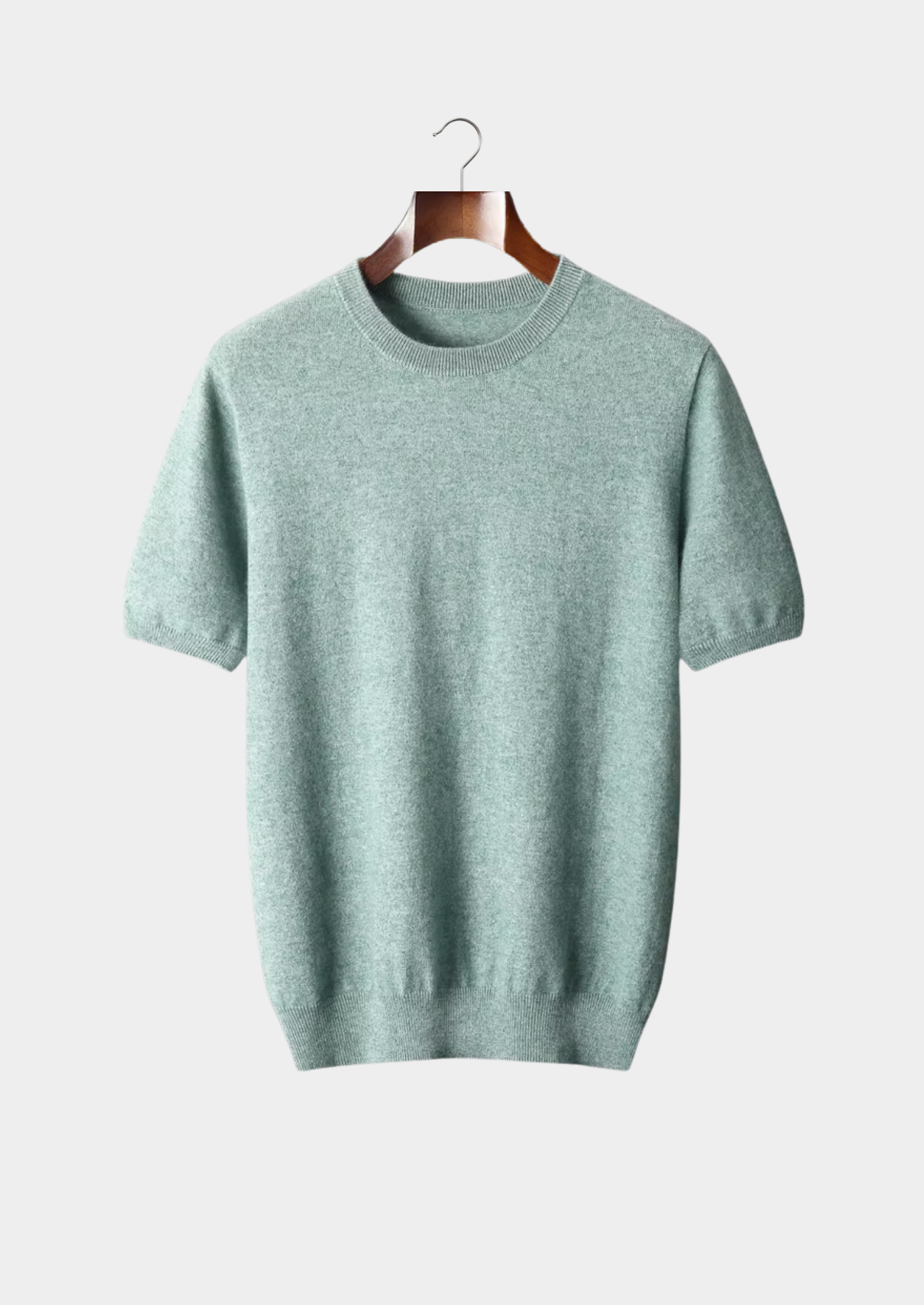 Men’s Short-Sleeve Knit Shirt with Ribbed Crewneck