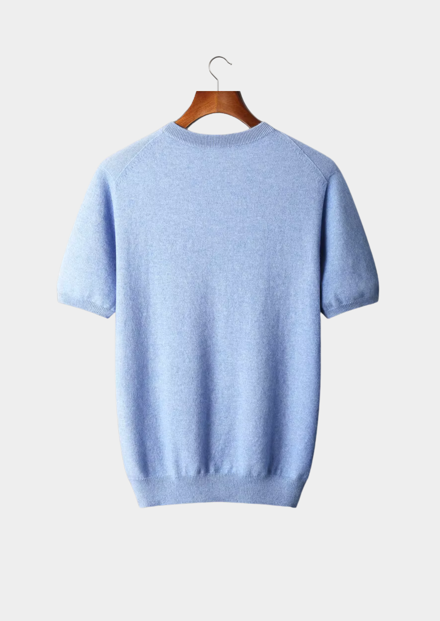 Men’s Short-Sleeve Knit Shirt with Ribbed Crewneck