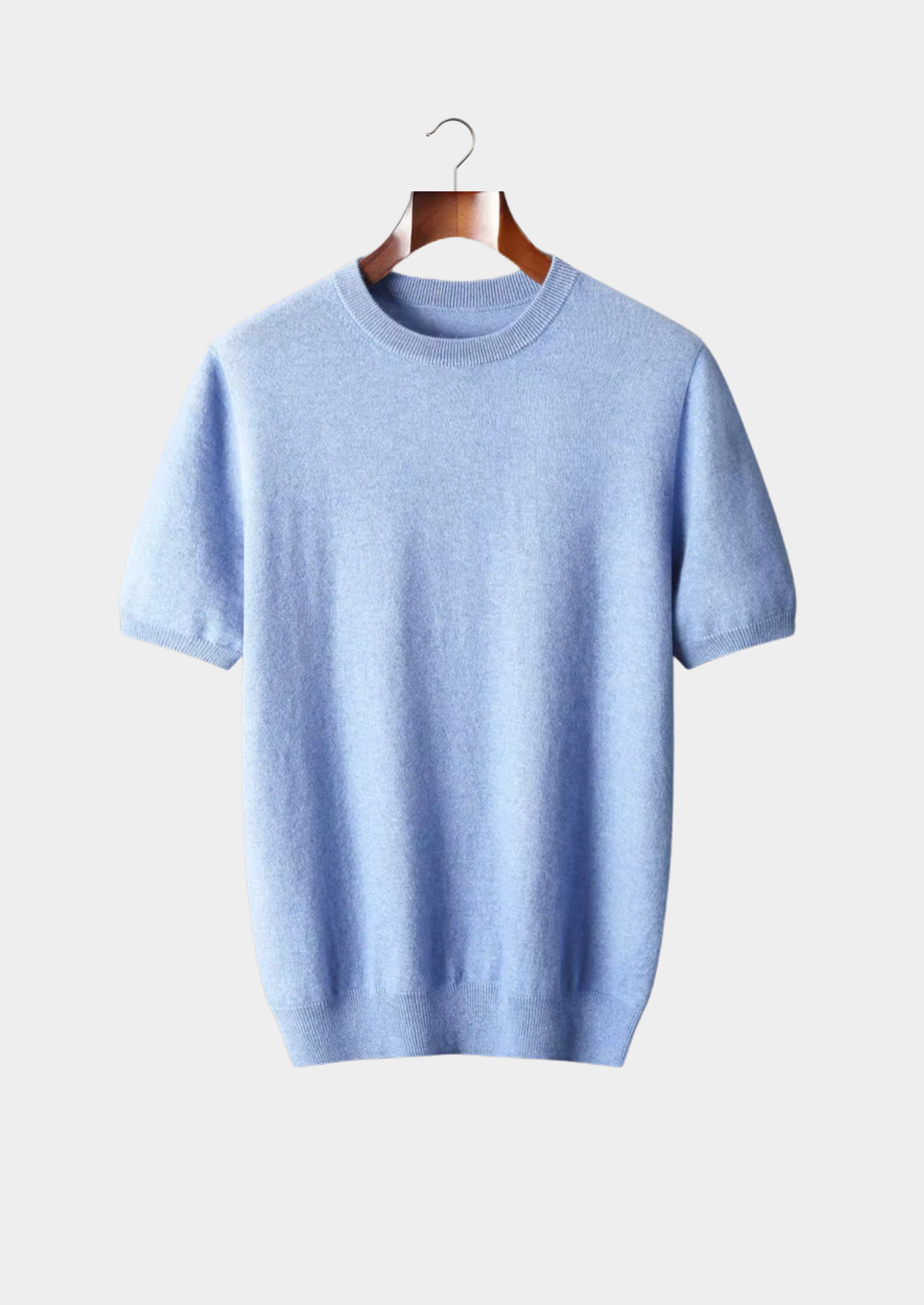 Men’s Short-Sleeve Knit Shirt with Ribbed Crewneck