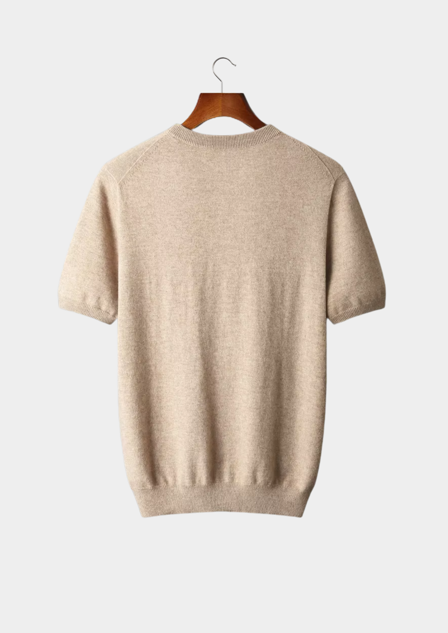 Men’s Short-Sleeve Knit Shirt with Ribbed Crewneck