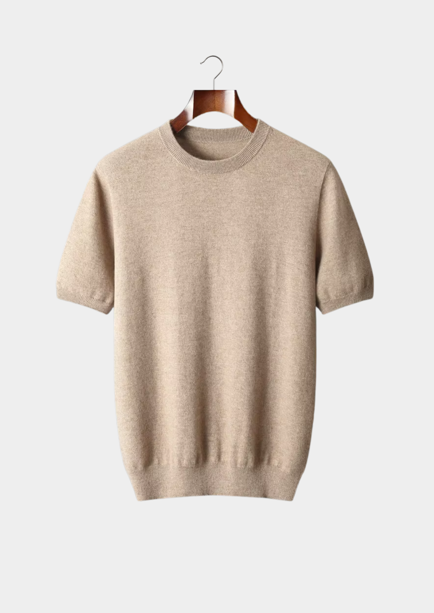 Men’s Short-Sleeve Knit Shirt with Ribbed Crewneck