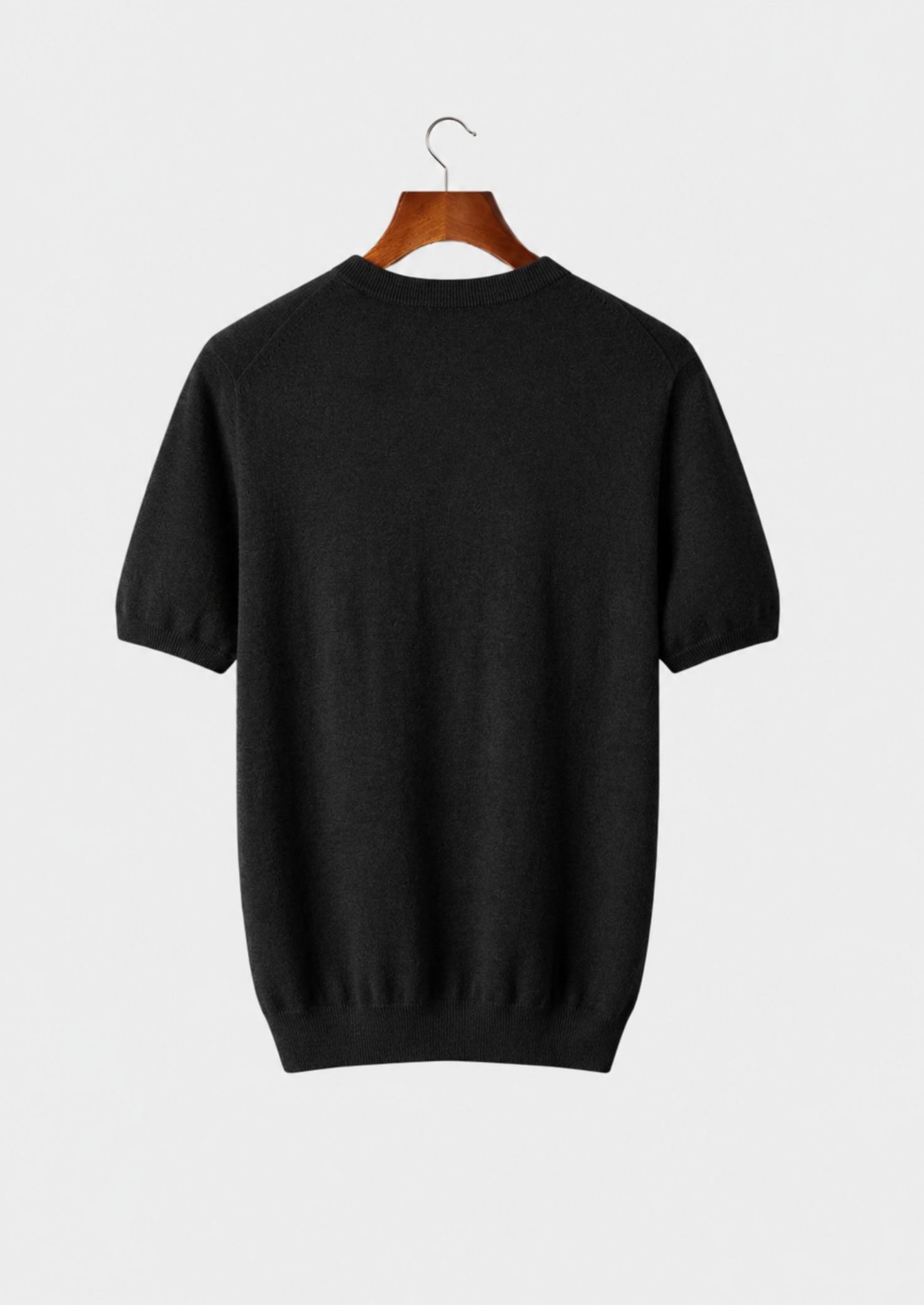 Men’s Short-Sleeve Knit Shirt with Ribbed Crewneck