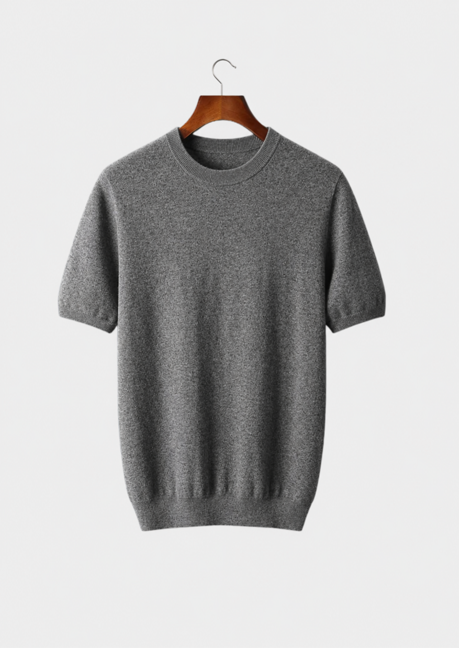Men’s Short-Sleeve Knit Shirt with Ribbed Crewneck