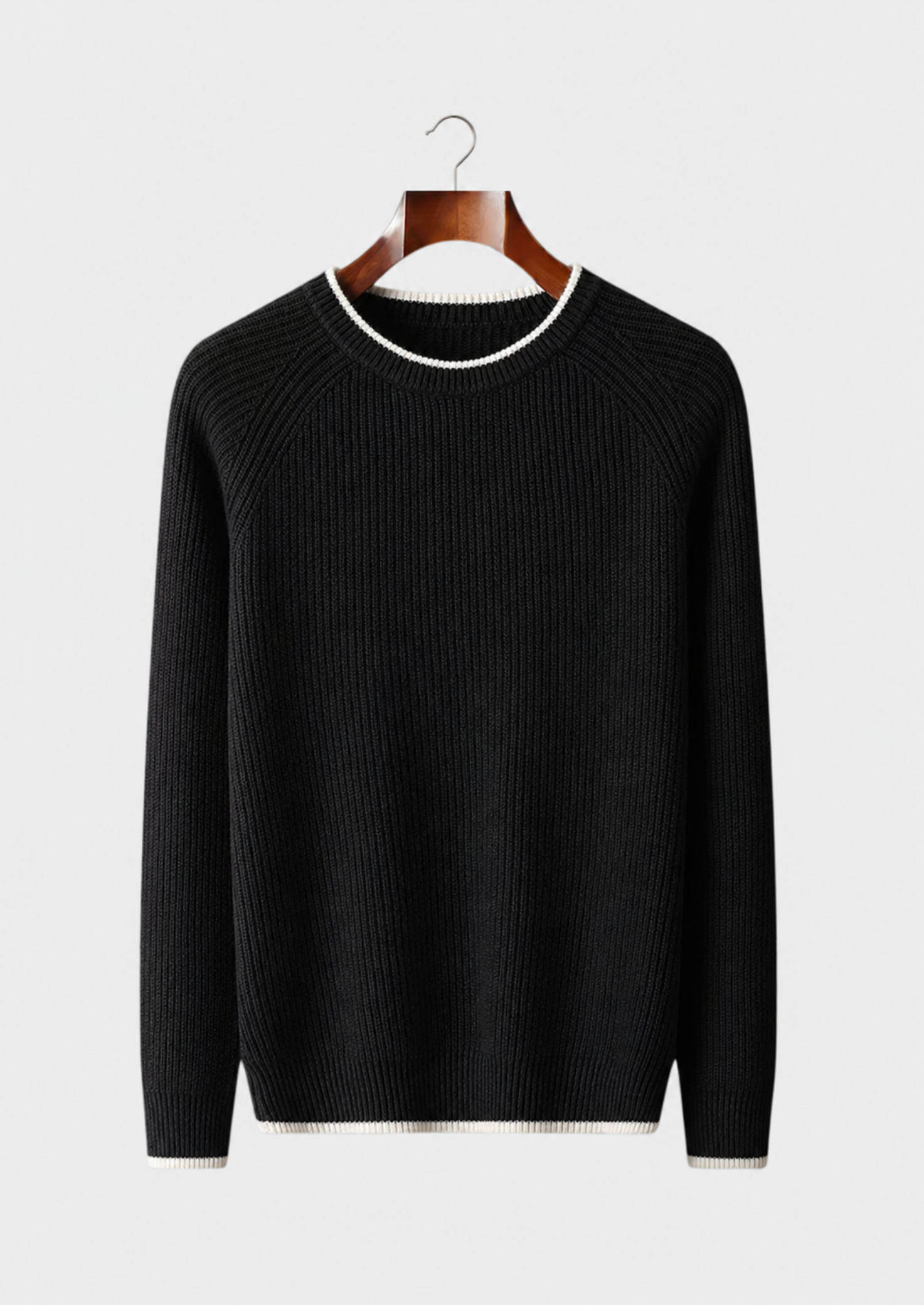 Men’s Two-Tone Ribbed Crewneck Sweater