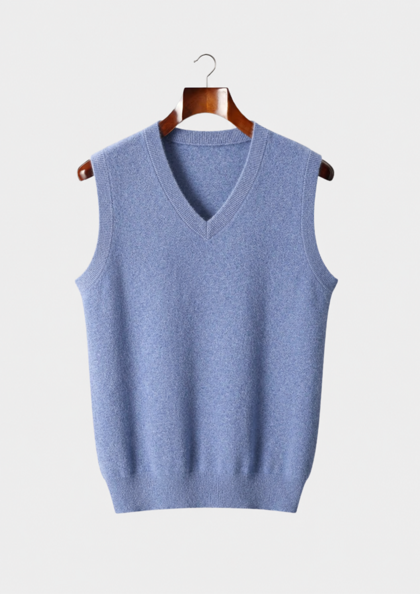 Men’s V-Neck Sweater Vest with Ribbed Trim