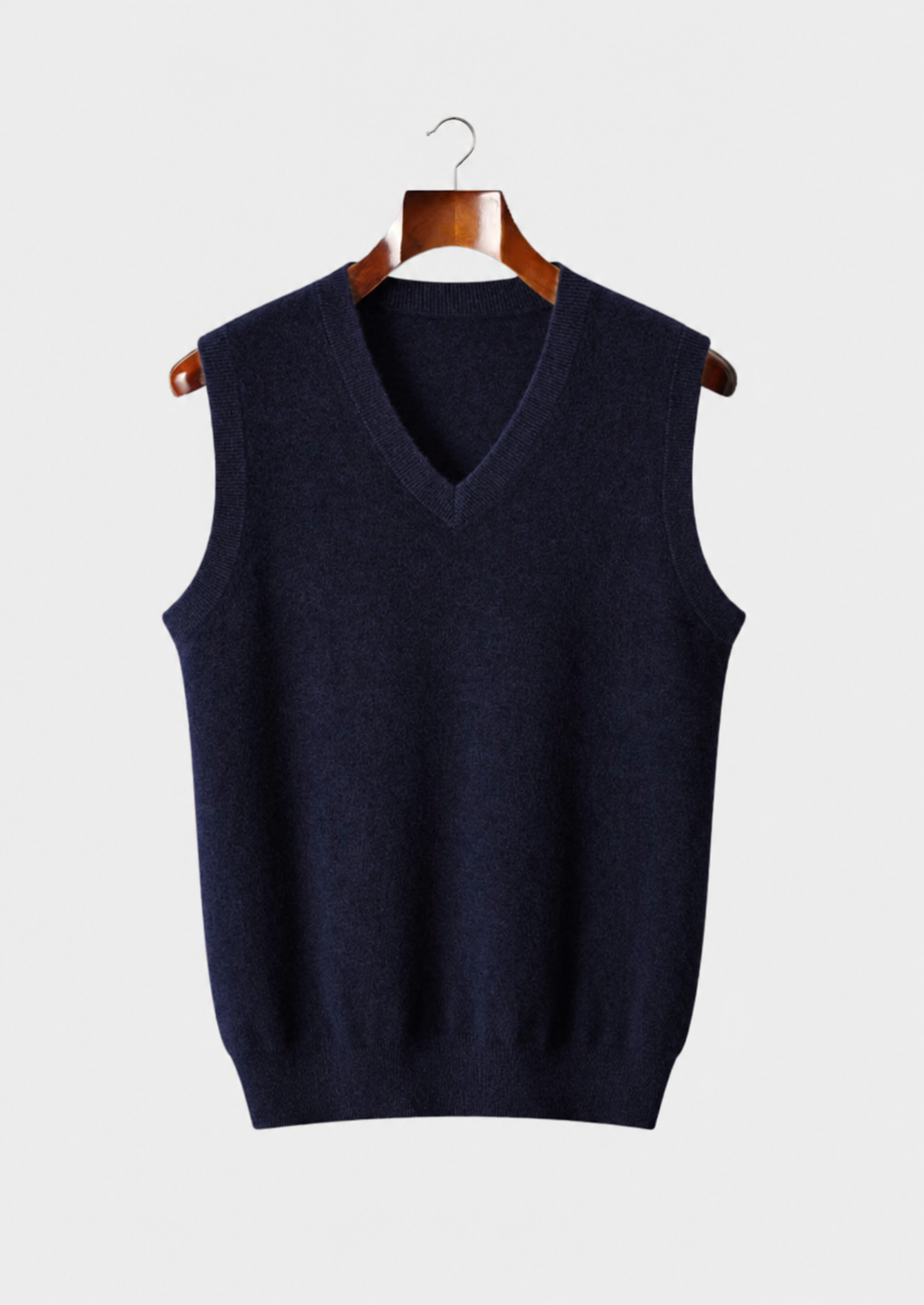 Men’s V-Neck Sweater Vest with Ribbed Trim