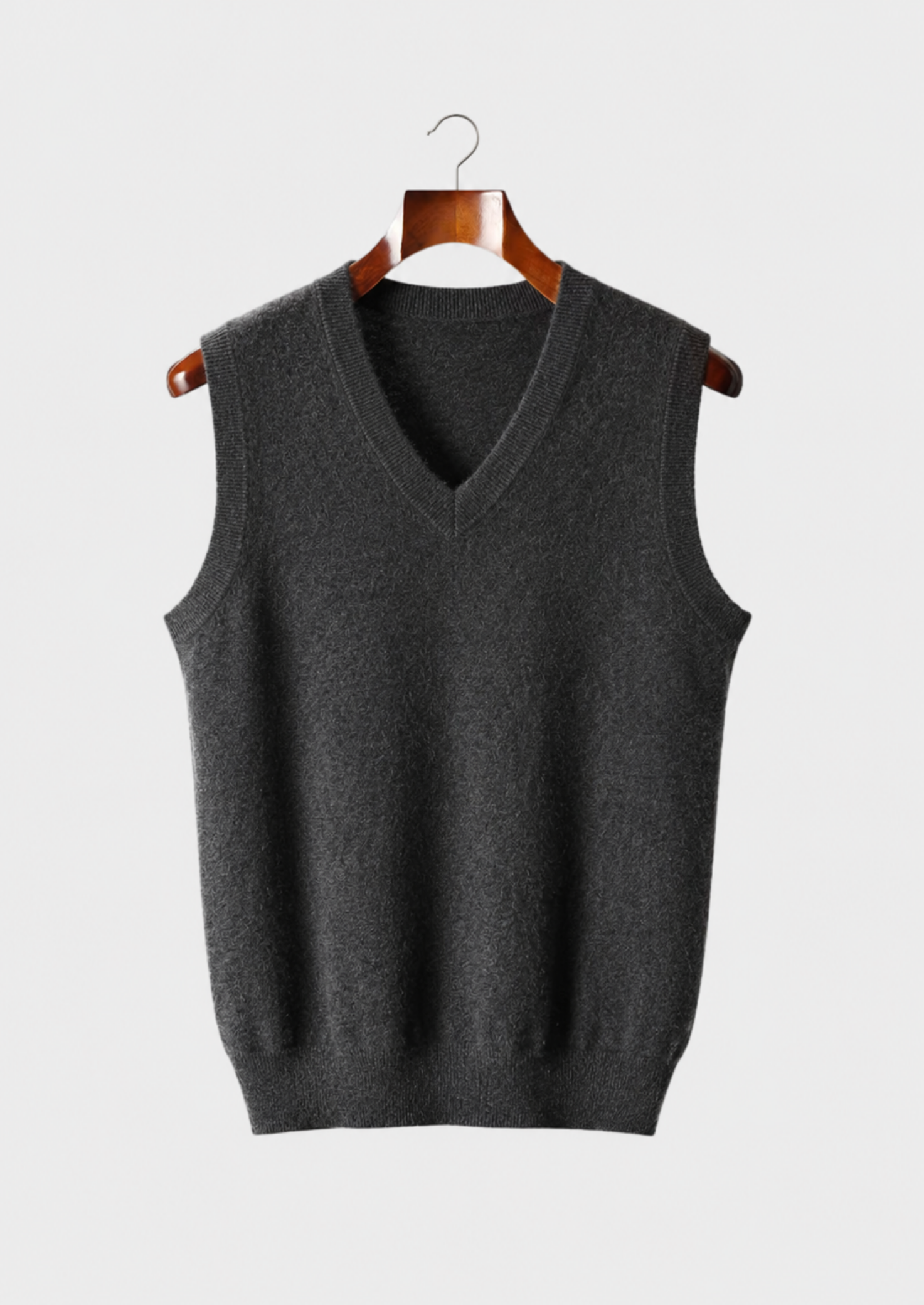 Men’s V-Neck Sweater Vest with Ribbed Trim