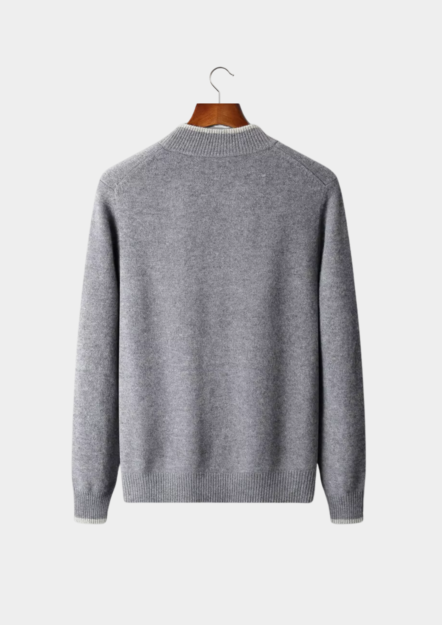 Men’s Zip-Front Cardigan with Contrast Trim