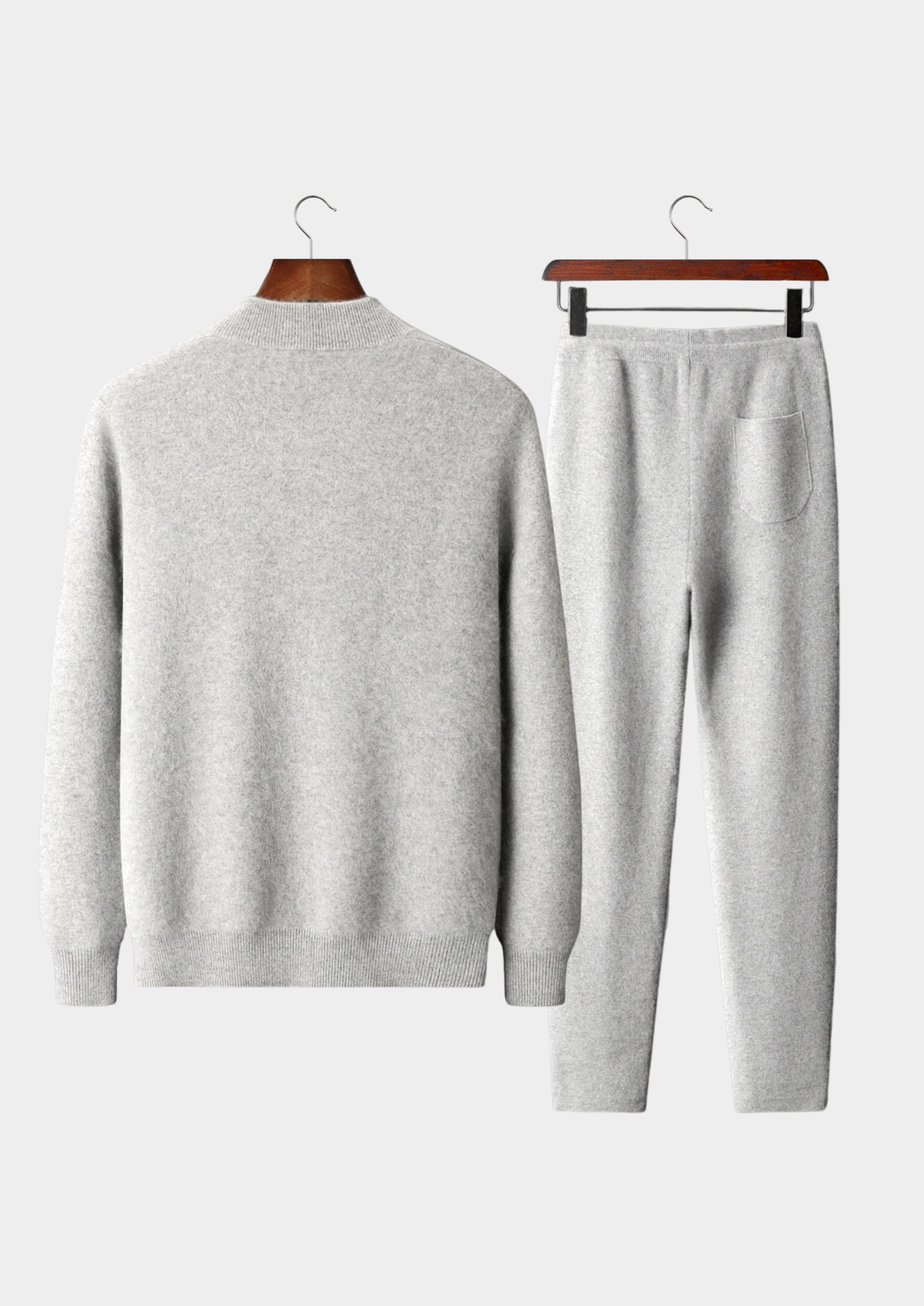 Men’s Zip-Front Track Set with Ribbed Stand Collar