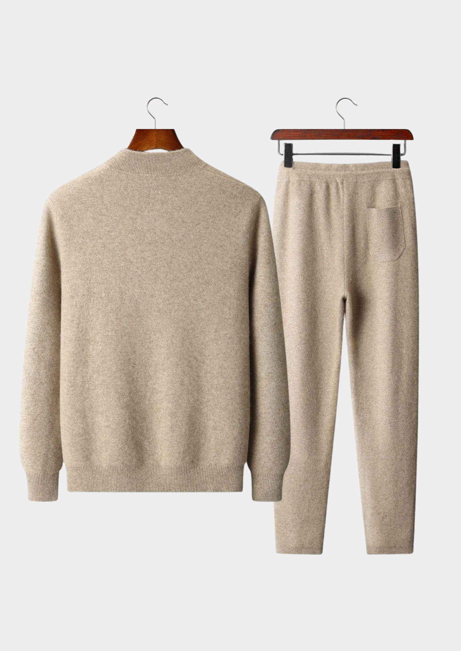 Men’s Zip-Front Track Set with Ribbed Stand Collar