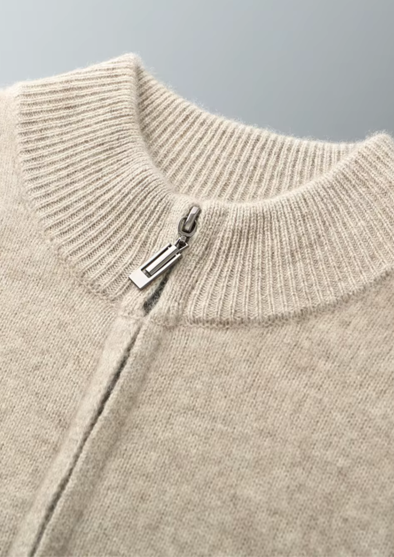 Men’s Zip Front Two-Piece Set in Light Colors