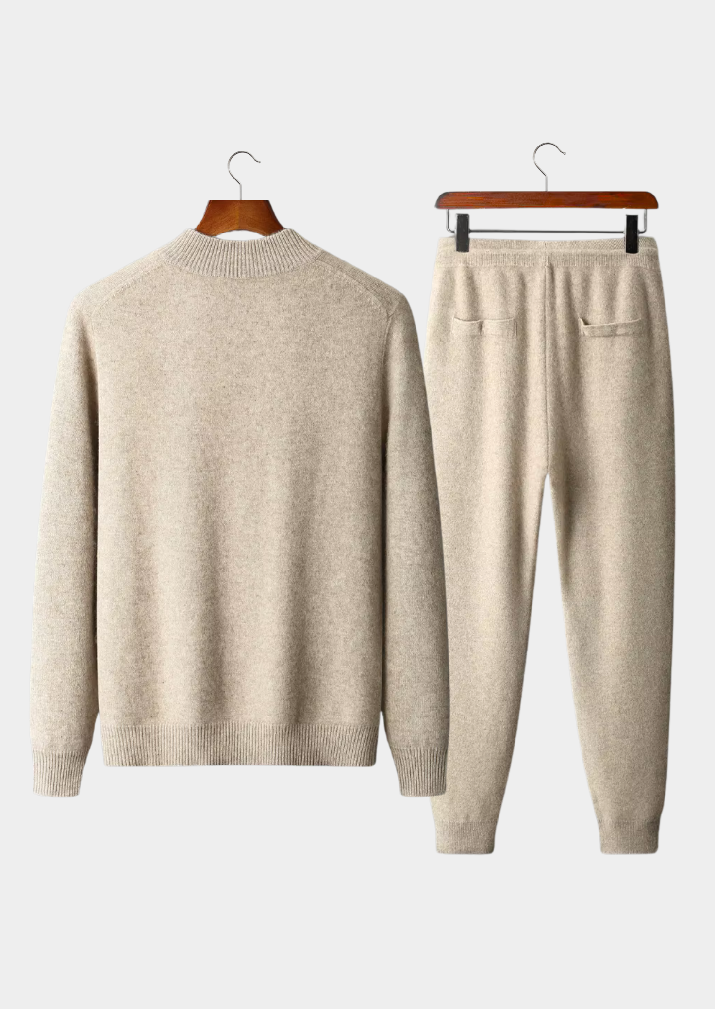 Men’s Zip Front Two-Piece Set in Light Colors