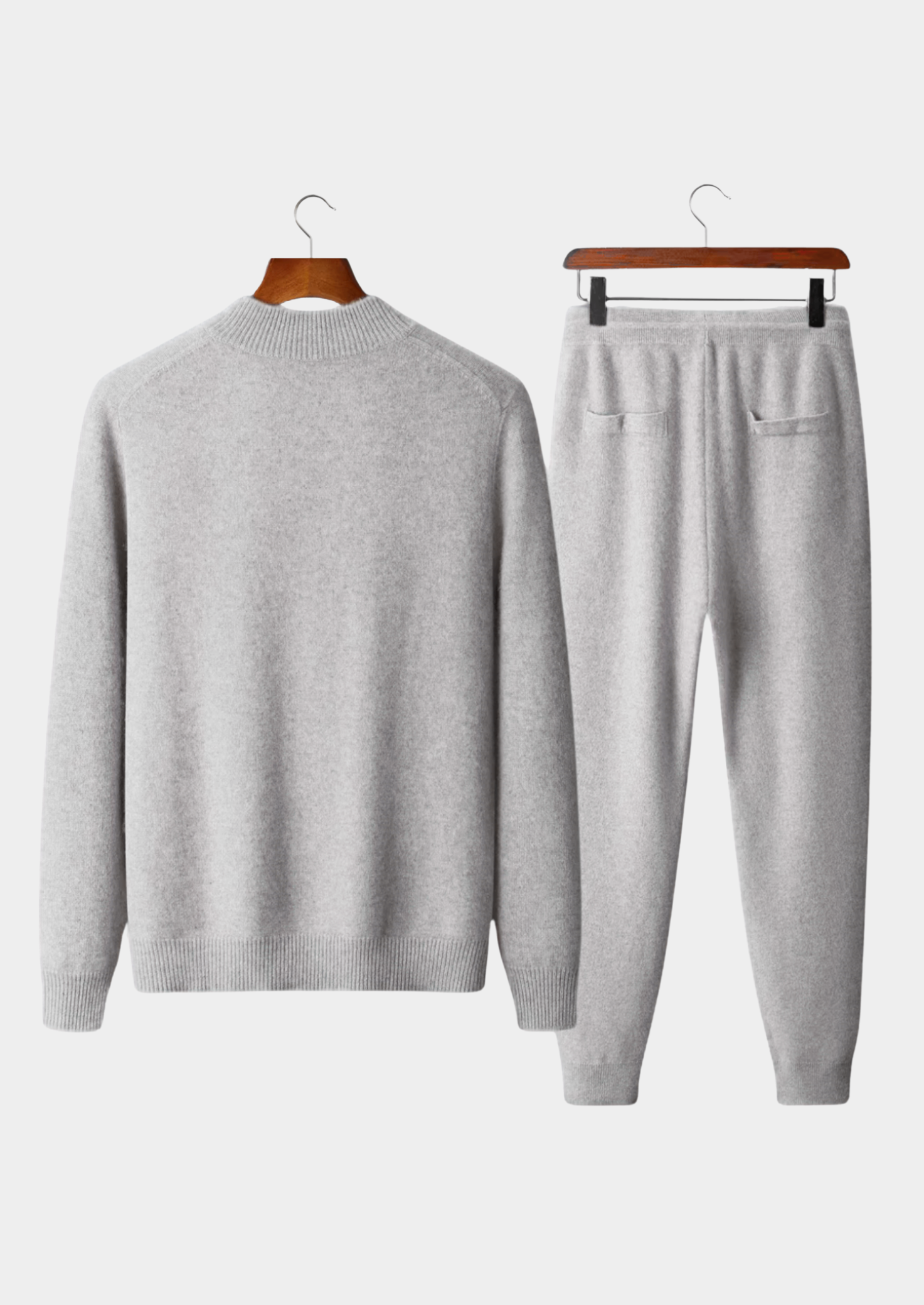 Men’s Zip Front Two-Piece Set in Light Colors