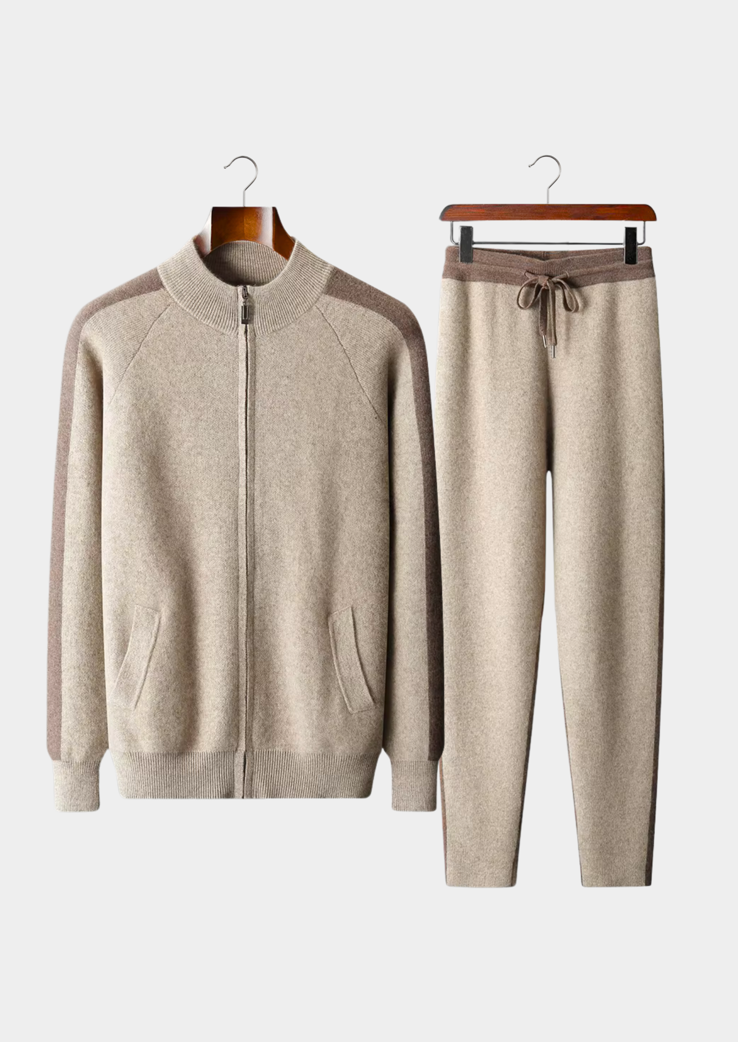 Men’s Knit Loungewear Set with Zip Jacket and Trousers
